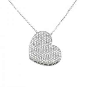 Conjunto corazon pavee linea premium, 2,7 cm aprox 