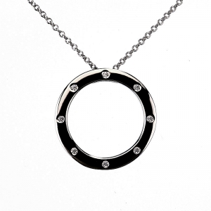 Conjunto linea premium, arandela con piedras, rodio negro