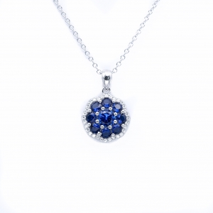Conjunto roseta linea premium con piedras azules