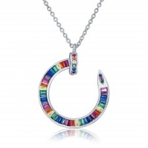 Conjunto linea Premium, clavo, piedras baguettes multicolor