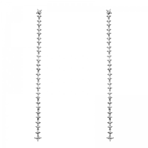 Par aros largos, estrellas, con piedras. Largo aprox: 13,5 cm 
