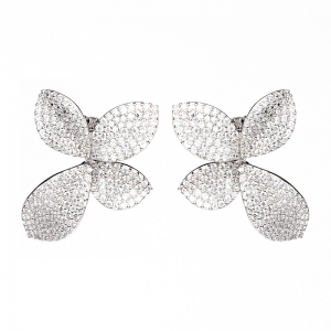 Par aros flor grandes, pegados, con movimiento