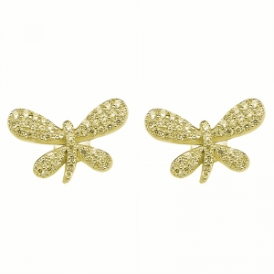 Par aros mariposa pavee amarillos