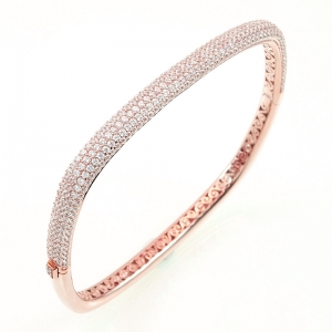 Esclava linea Premium, avellana , redondeada, rosada, pavee por arriba
