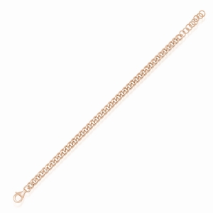 Pulsera cuban link sin piedra. Eslabones aprox 5 mm, rosada