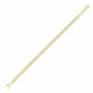Pulsera cuban link sin piedra. Eslabones aprox 5 mm, amarilla