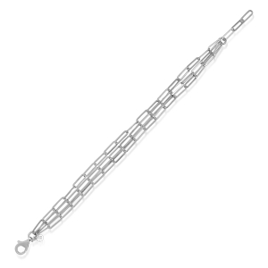 Pulsera triple de eslabones alargados sin piedra