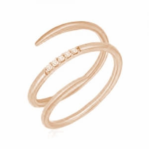 Anillo triple rosado, con piedras en el centro