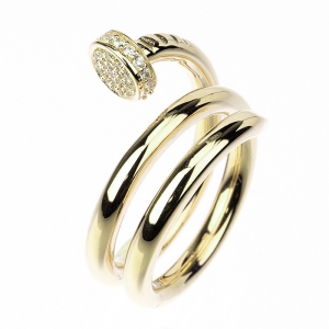 Anillo clavo 3 vueltas, con piedras, amarillo