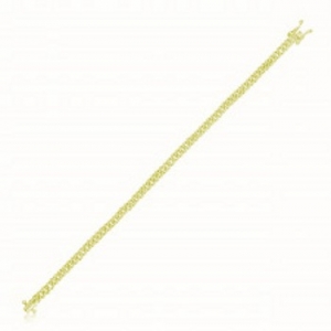 Pulsera cuban link con piedras , ancho 4 mm, cierre cajon , amarilla