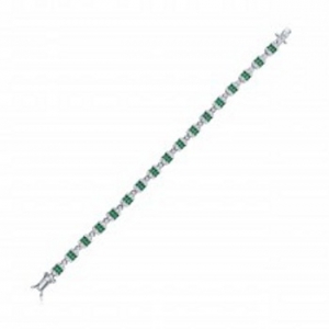 Pulsera de piedras baguettes verdes y piedras blancas