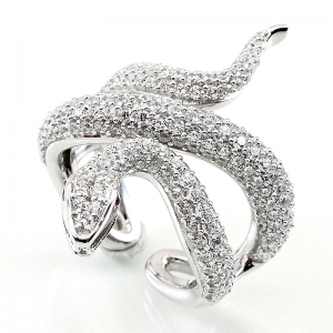 Anillo serpiente, pavee, abierto 
