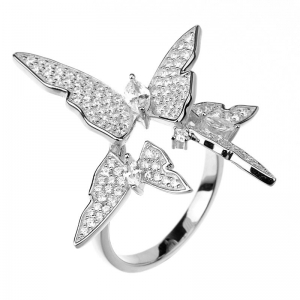 Anillo 3 mariposas pavee