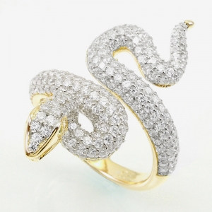 Anillo serpiente pavee, amarilla