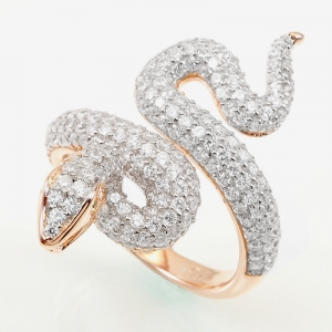 Anillo serpiente pavee, rosada