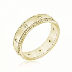 Anillo linea premium, sin fin, amarillo