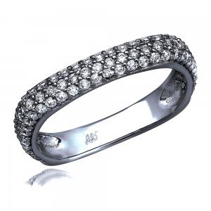 Anillo medio sin fin linea premium, cuadrado, rodio negro