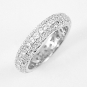 Anillo sin fin pavee, blanco