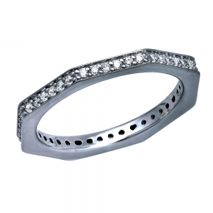 Anillo tuerca sin fin, rodio negro