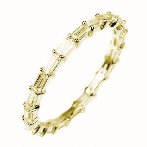 Anillo sin fin piedras baguettes amarillo