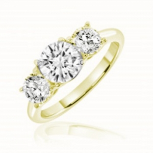Anillo tres piedras, amarillo