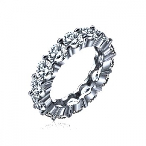 Anillo sin fin, ancho, piedras 5 mm aprox, rodio negro