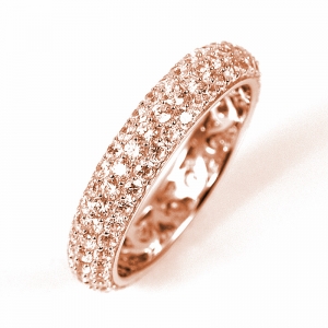 Anillo sin fin pavee rosado