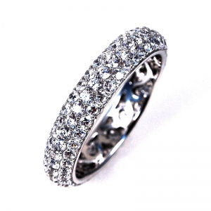 Anillo sin fin pavee rodio negro