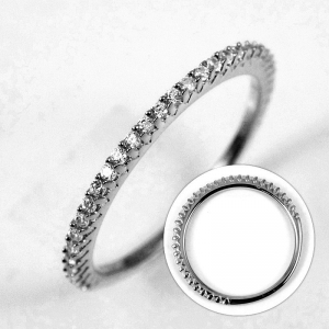 Anillo medio sin fin rodio negro