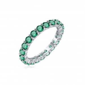 Anillo sin fin con piedras verdes 
