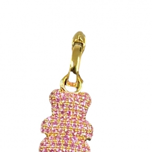 Dije Monona Glam oso Dorado pavee bicolor ( Rosa/blanco)