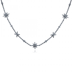 Conjunto estrellas con piedras, rodio negro
