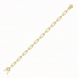 Pulsera eslabones rectangulares, pavee, amarilla, cierre cajon