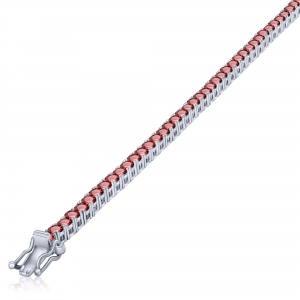 Pulsera tenis con piedras fucsia, piedras 2 mm