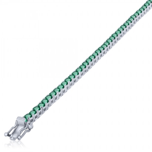 Pulsera tenis con piedras verdes, piedras 2 mm