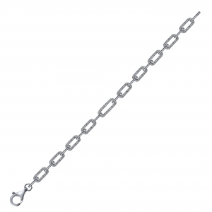 Pulsera eslabones rectangulares con y sin piedras, rodio negro