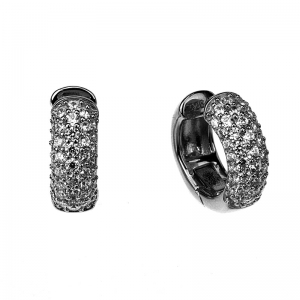 Par aros argollas pavee ajustables, rodio negro. Diametro interno aprox: 1 cm