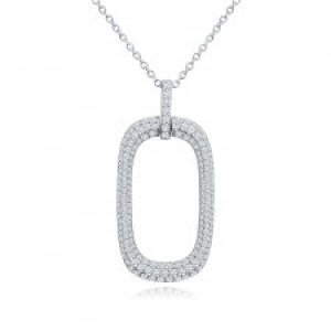 Conjunto oval pavee, largo del dije aprox 4 cm