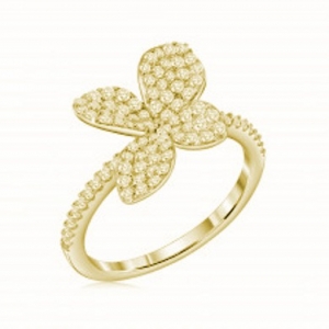Anillo flor pavee amarillo 