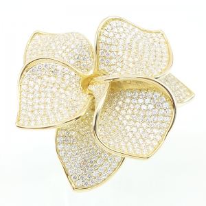 Anillo flor pavee amarillo