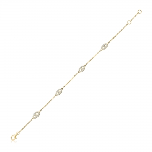 Pulsera amarilla con eslabones de piedras