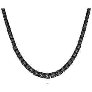 Gargantilla tenis con piedras de distintos tamaños, rodio negro y piedras negras