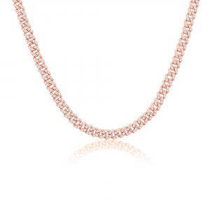 Cadena cuban link rosada, eslabon aprox 4 mm