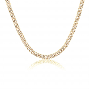 Cadena cuban link amarilla, eslabon aprox 4 mm