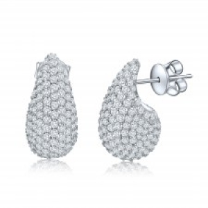 Par aros drop pavee blancos