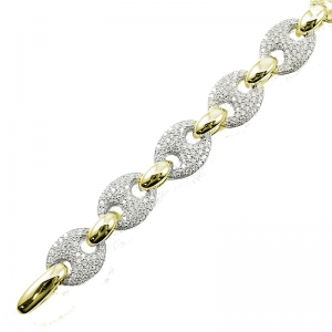 Pulsera eslabonada pavee, amarilla