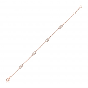Pulsera rosada con eslabones de piedras