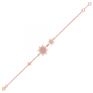 Pulsera estrellas pavee rosada