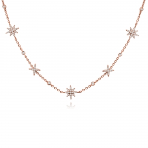 Conjunto estrellas con piedras, rosado