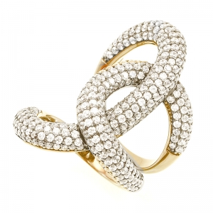 anillo nudo pavee, amarillo